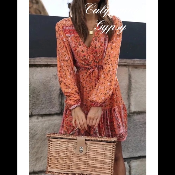 Floral Drawstring Mini Dress - Picture 5 of 15